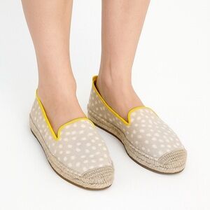 Boden | Spotted Calf Hair Platform Espadrille Loafer in Beige/Yellow | Sz 6.5